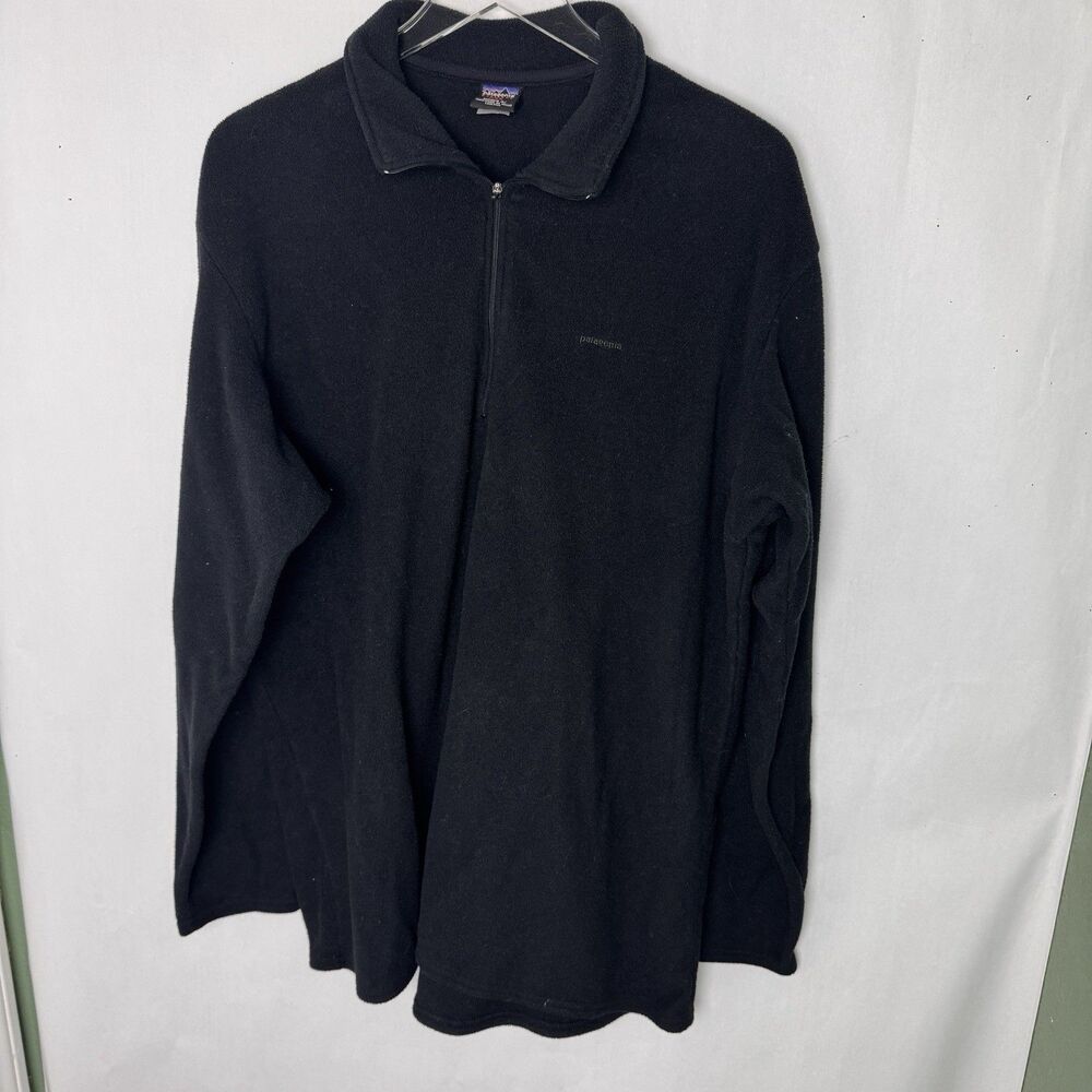 Patagonia Capilene Pullover Mens  Black Fleece Quarter Zip Base Layer XXL
